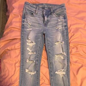 American Eagle Outfitters Women's Distressed Blue Jeans